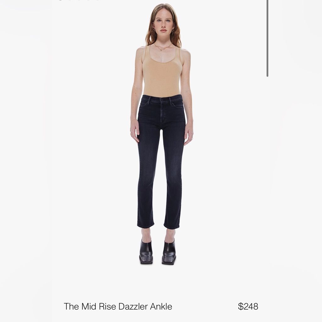 Mother Jeans Mid Rise Dazzler Ankle Size 25